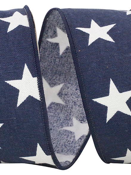Stars Large - Canvas Wired Edge Navy for wholesale by Amber Marie & Company
