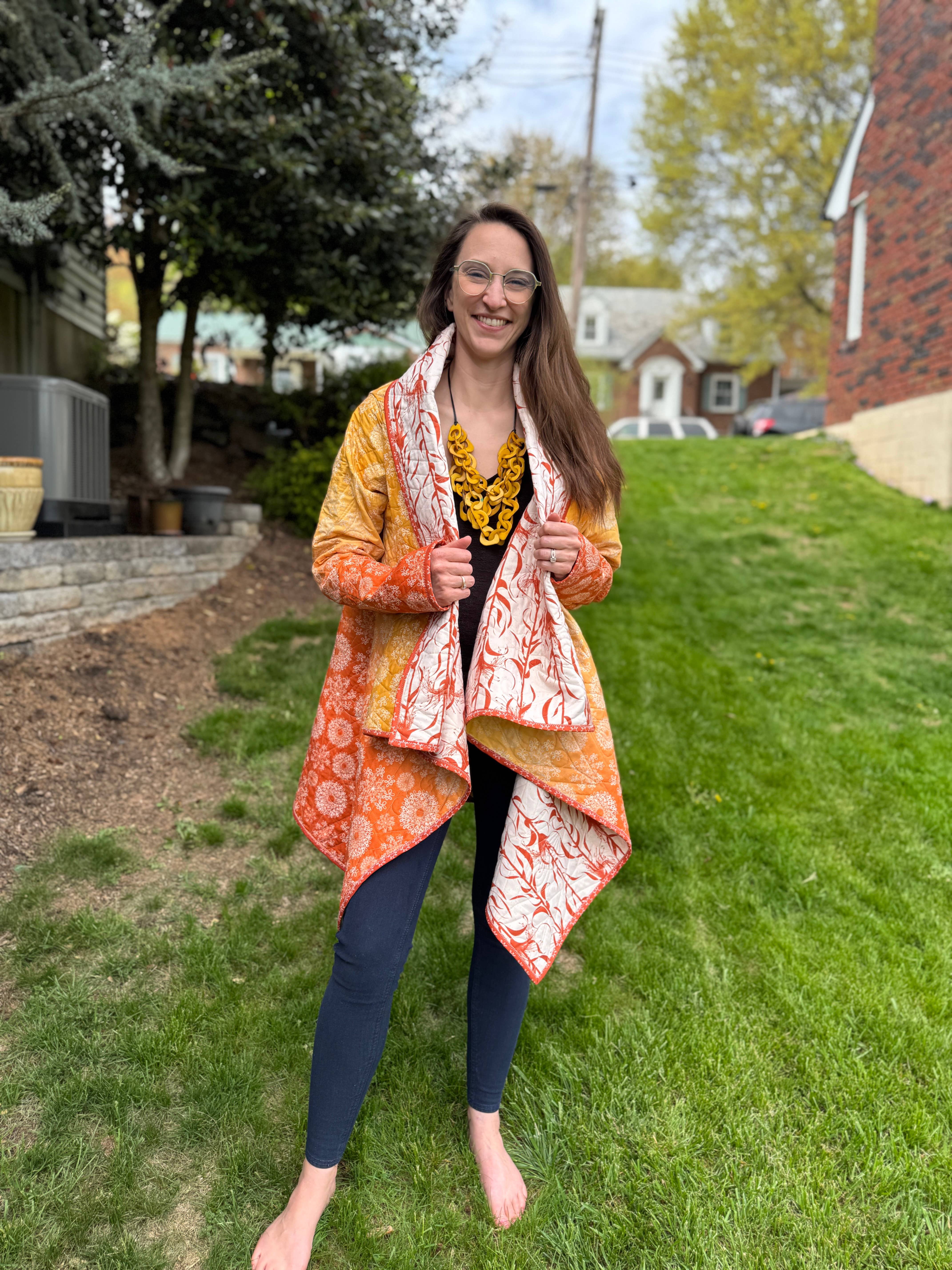 Rachel Rossi Design - Wholesale Craft Sewing Kit - Cozy Cascade | A Quilted Open Front Cardigan3