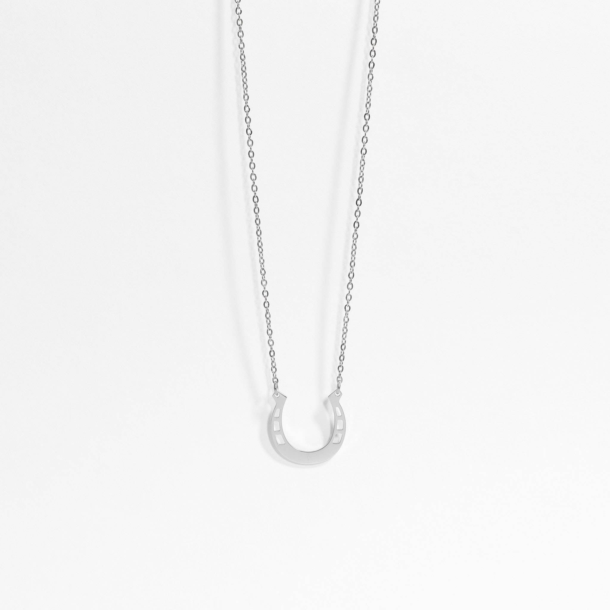 WJW - Wholesale Pendant/Charm Necklace - 18" Engravable Stainless Steel Horseshoe Necklace7