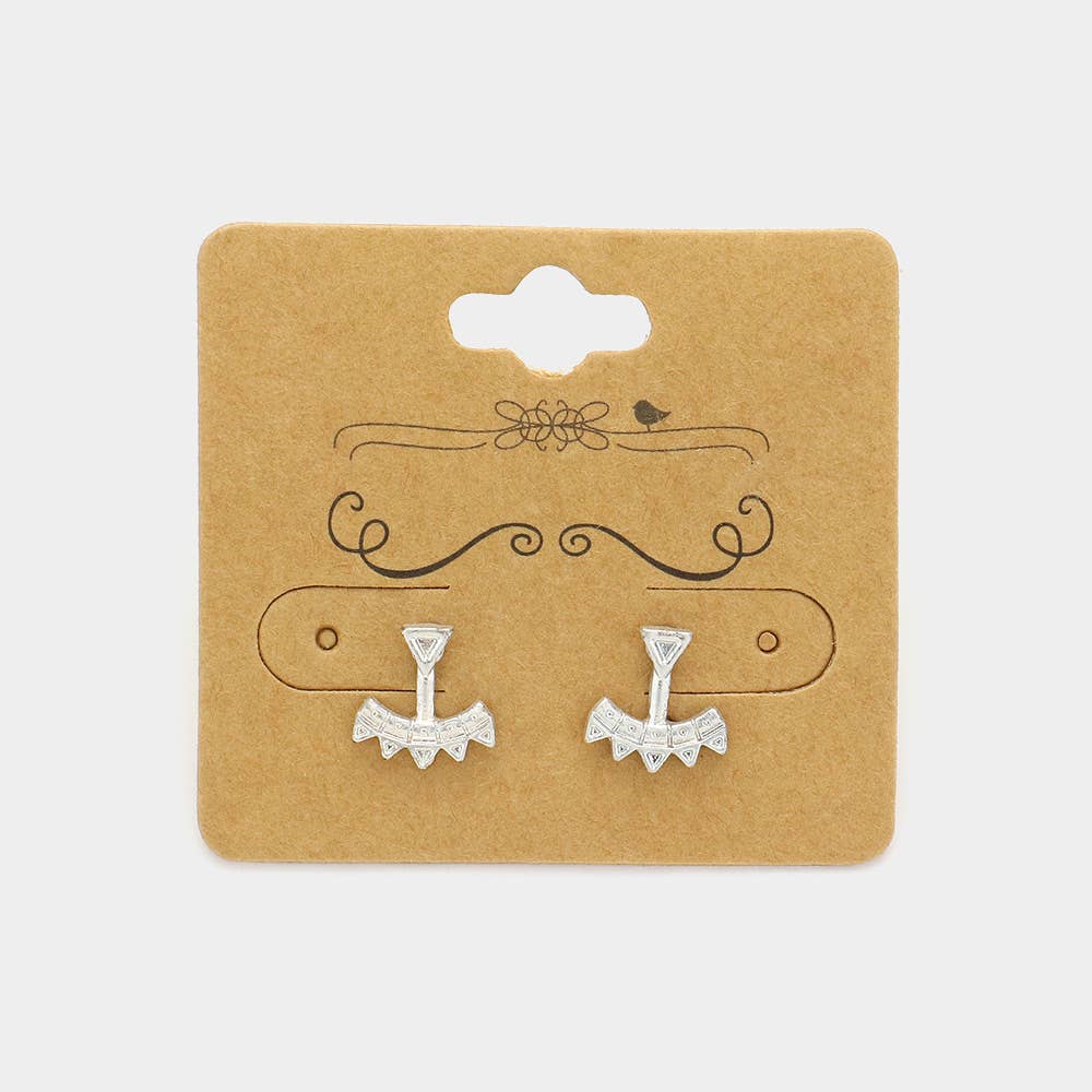 Sensibling Corp. - Wholesale Stud/Post Earrings - Metal Aztec Pattern Stud Earrings