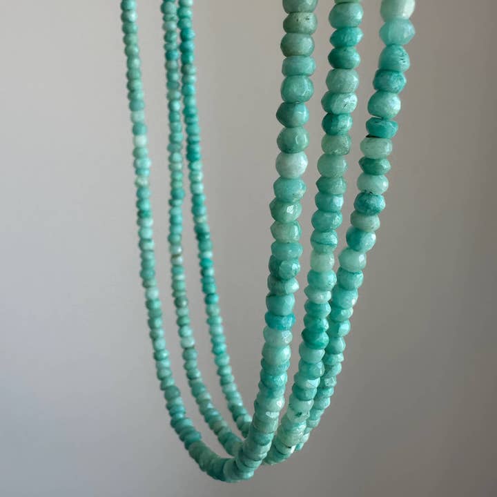 Slim Amazonite Necklace |Green Bead Jewelry |Gems for Teens for wholesale by Anokhi Green | Handmade Gemstone Jewelry