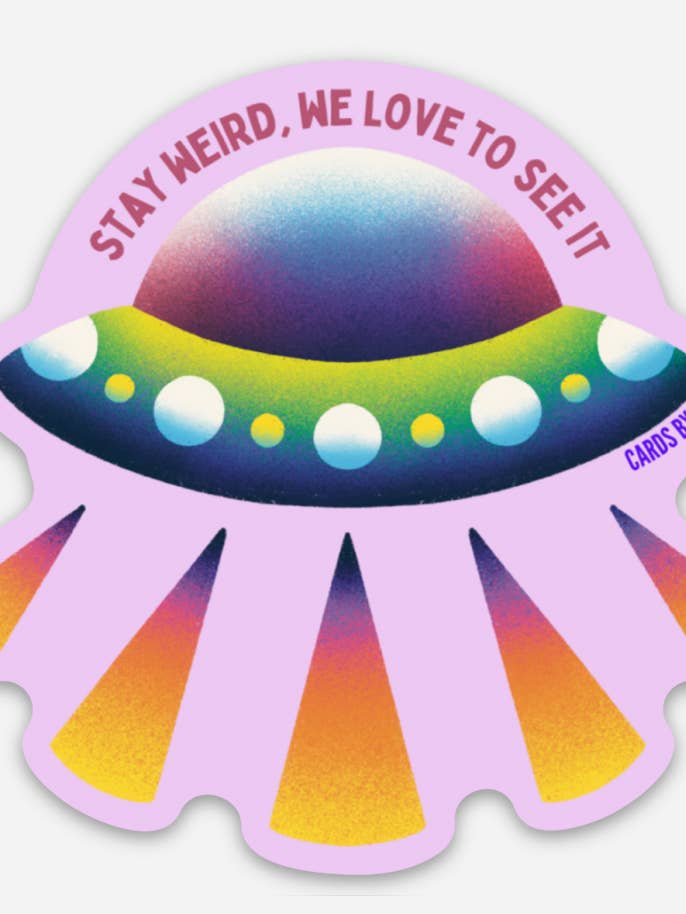 Stay Weird Sticker for wholesale by Cards by Dé