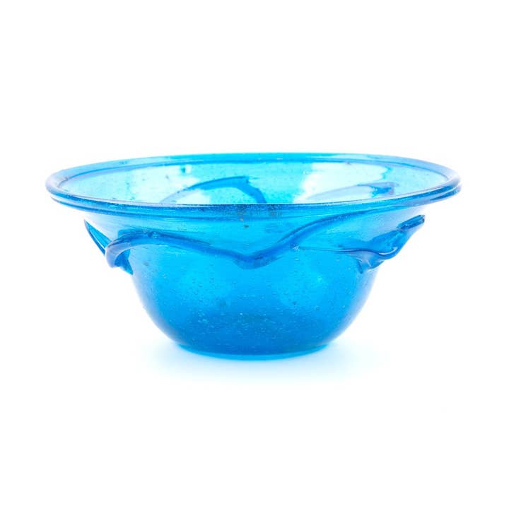 Himmelsblå Fotad Serveringsskål | Handgjord Glasskål för wholesale av Aseel Buy Good