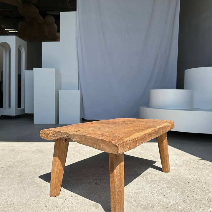 Office Objets - Venta al por mayor Mesas auxiliares - Mesa baja pequeña de teca rubia cuadrúpeda H:30 L:63,5 l:4021