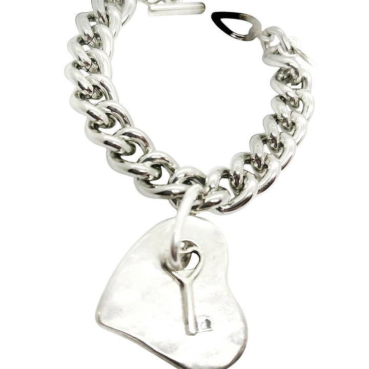 Gloria Mago - Venta al por mayor Pulseras de abalorios/colgantes - Pulsera cadena Llave y Corazón charm2