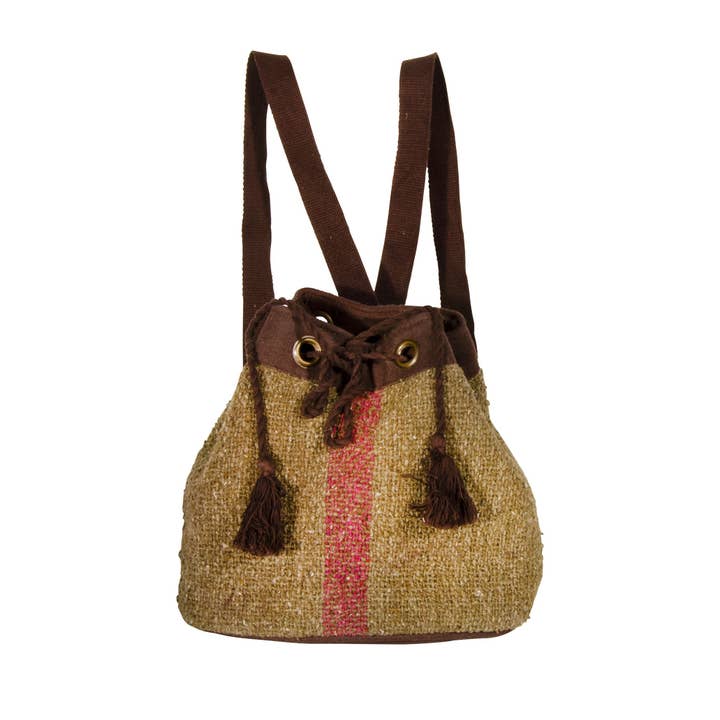 Namaste - Wholesale Shoulder Bag - Unisex - Recycled Cotton Khadi Bag/Backpack - Mustard2