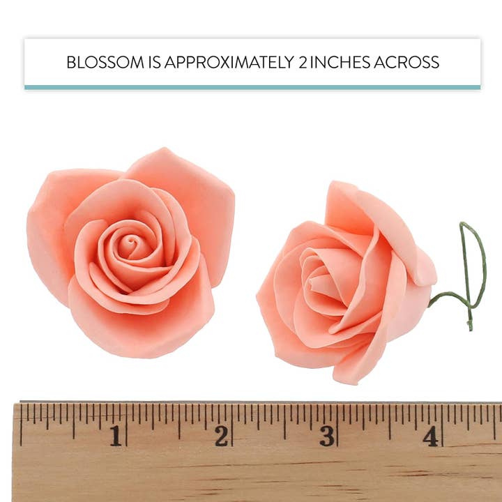 Global Sugar Art - Wholesale Cake/Cupcake Topper - Peace Rose Sugar Flowers for Cake Decorating, by Global Sugar Art, Medium, Apricot4