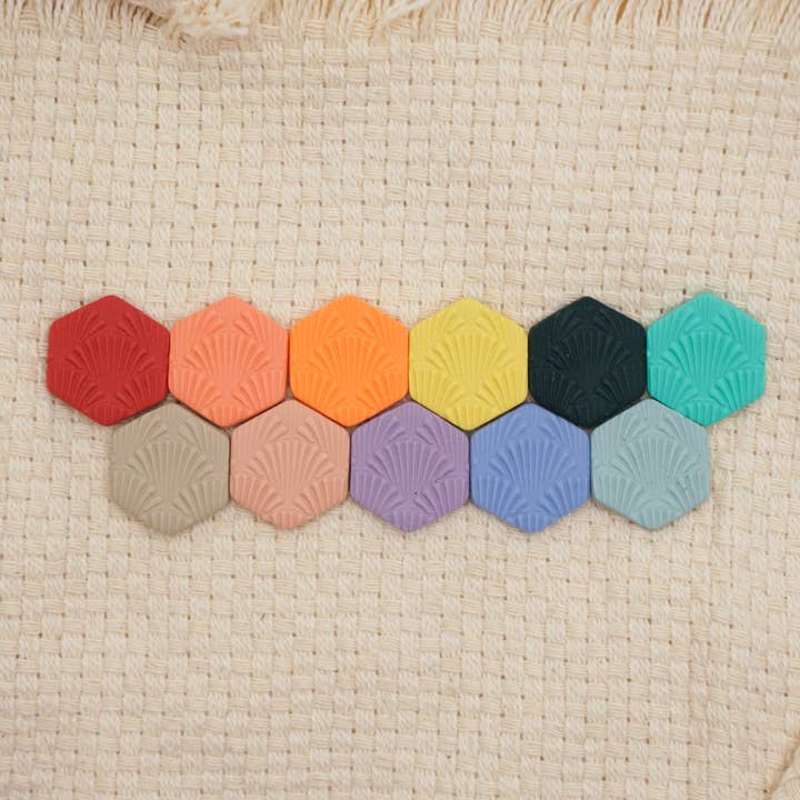 Textured Hex Studs for wholesale by Shannon V Jewelry