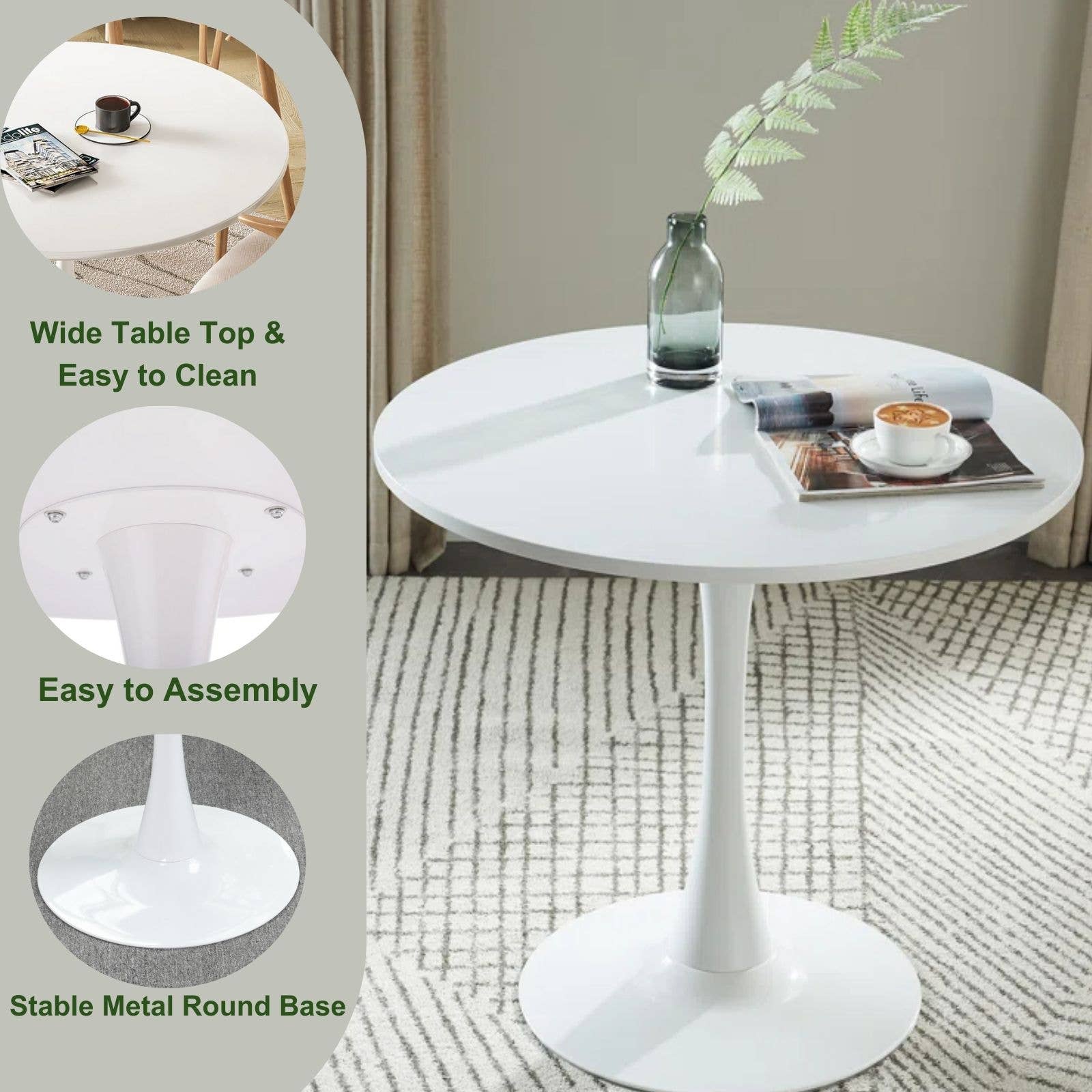 HOMYCASA DESIGN INC - Wholesale Side Table - Modern Round White Dining Table2