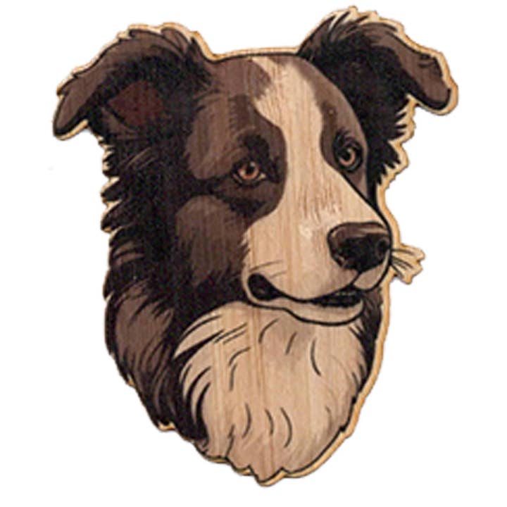 Border collie por atacado de Bamboo Wood Stickers