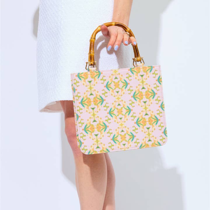 Laura Park Designs - Wholesale Top Handle Bag - Women's - The "Elle" Bag, English Garden Lavender