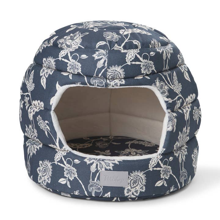 Petshop by Fringe Studio - Wholesale Pet Bed - Cat/Dog - CANVAS PET BED/HUT INDIENNE COASTAL BLUE0