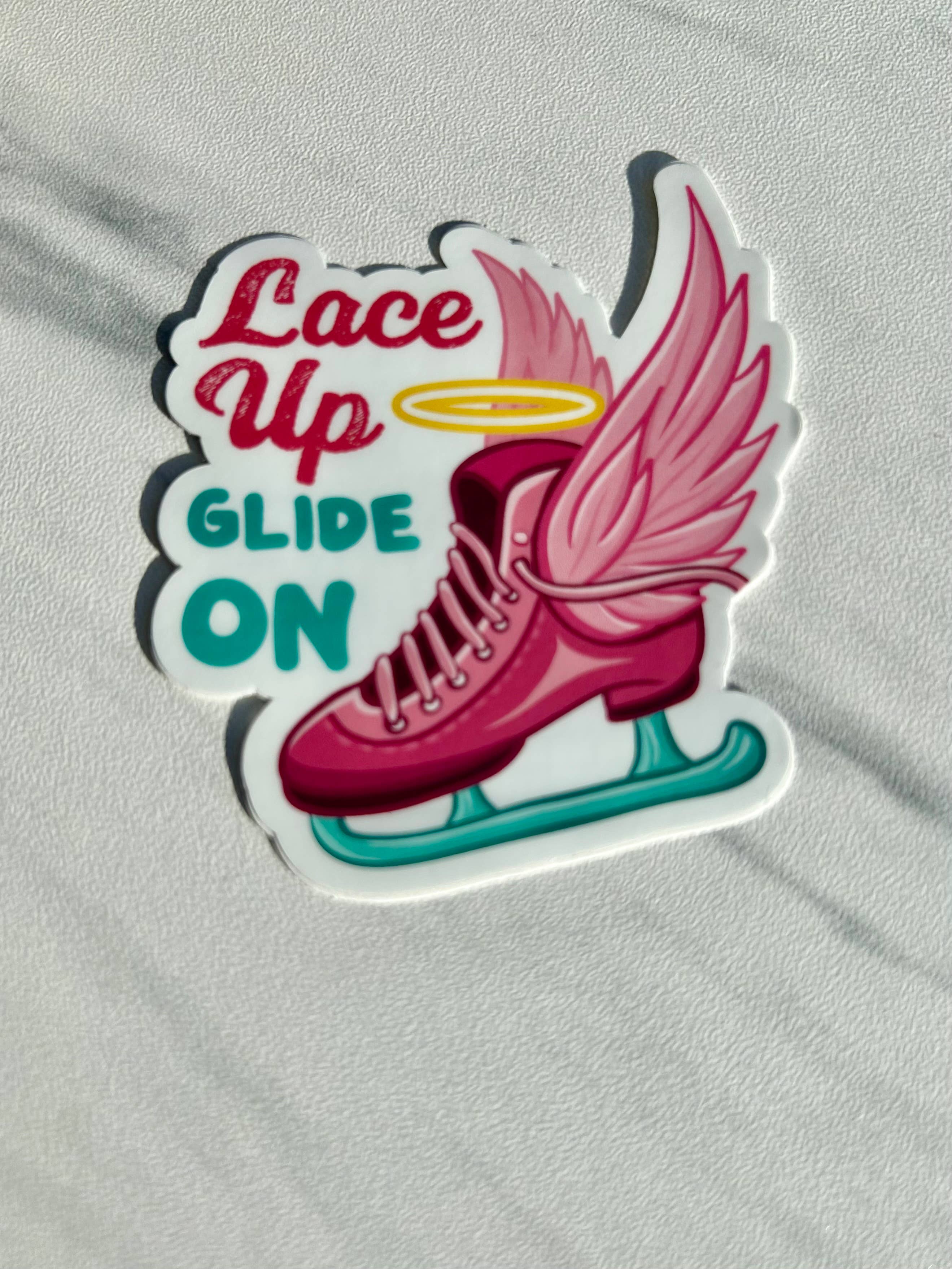 Denali & Co. - Wholesale Sticker - Lace Up, Glide On – Winged Figure Skate Sticker1
