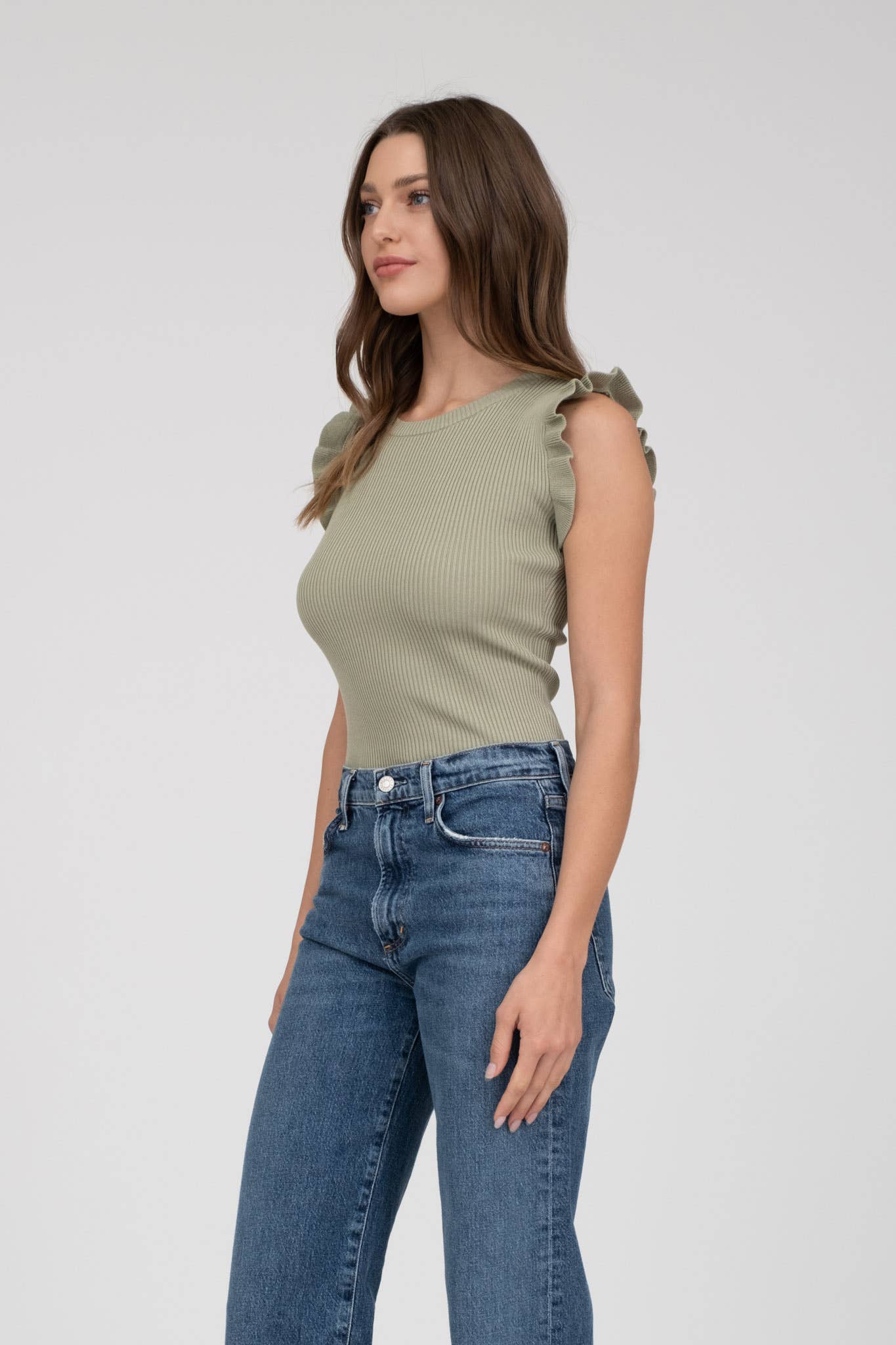 The Workshop Studio - Wholesale Knit Top - Women's - RUFFLE SLEEVELESS SWEATER KNIT TOP20