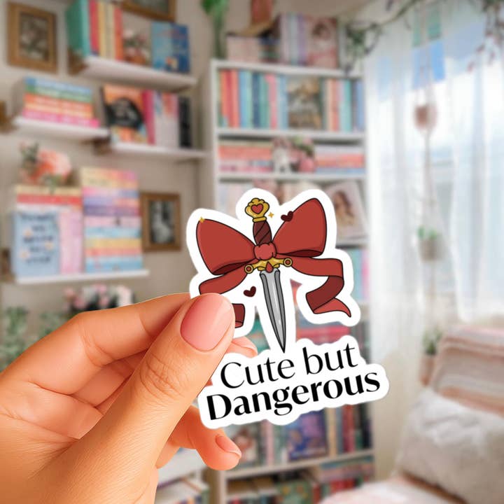 Pegatina "Adorable pero peligrosa" para lectores de novelas románticas para venta al por mayor de Keen Bee Studio