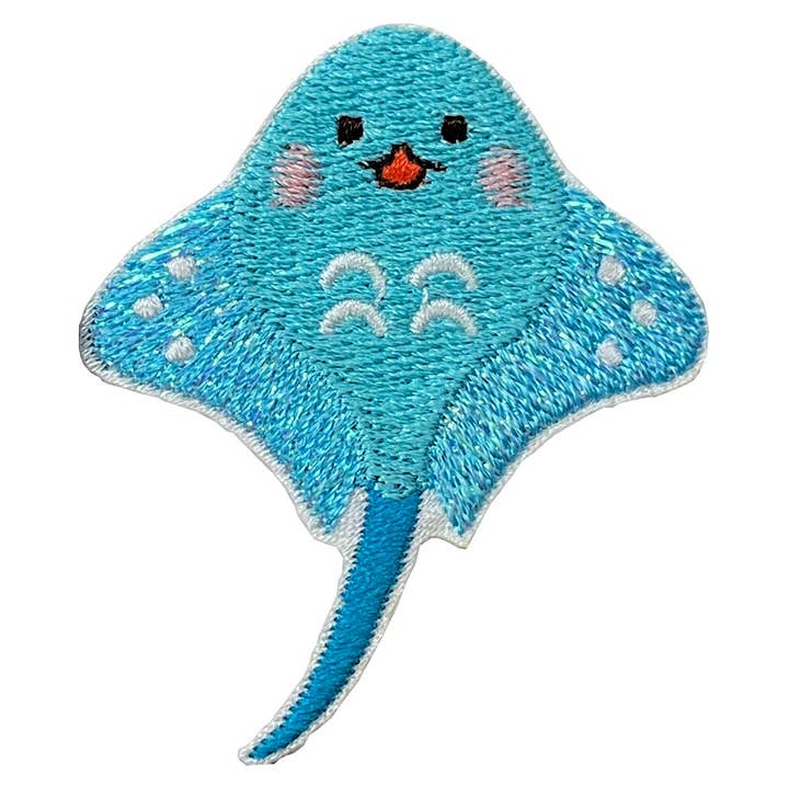 Wholesale Applique - Wholesale Patch - Blue Stingray Embroidered Iron on Patch