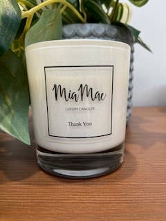 "Thank you" Candle for wholesale by MiaMae Luxury Candles