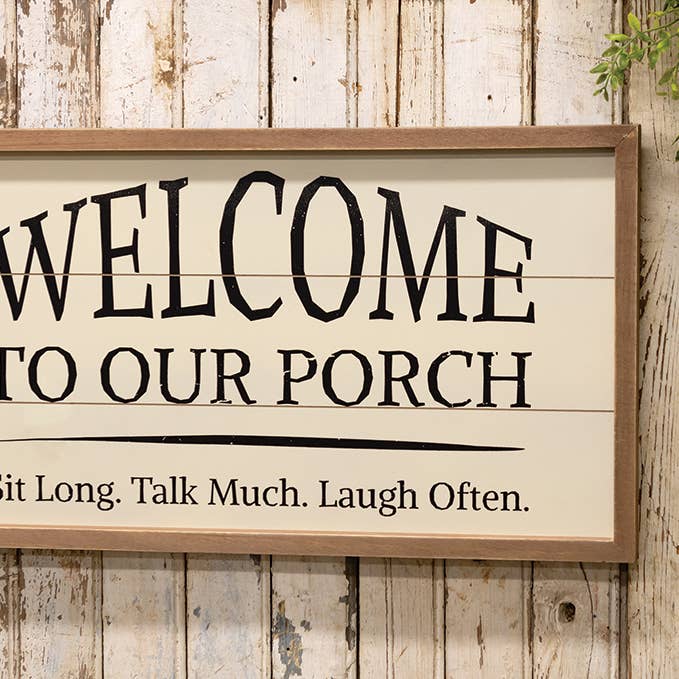 The Hearthside Collection - Wholesale Sign - Welcome to Our Porch Shiplap Framed Sign, 2 Assorted1