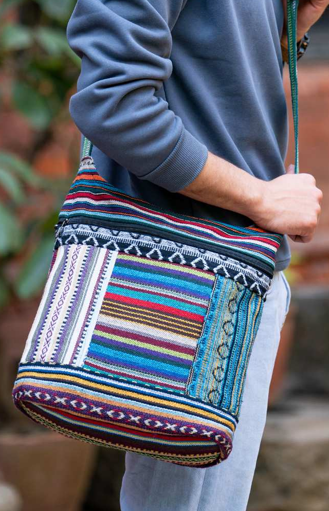 Ganesh Himal Trading - Wholesale Crossbody Bag - Women's - Gyari Stripe Bucket Bag1