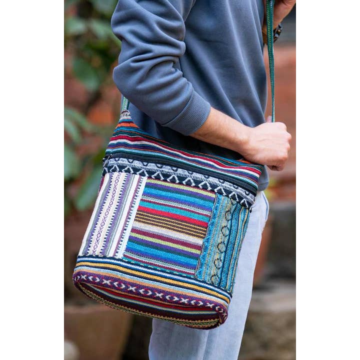 Ganesh Himal Trading - Wholesale Crossbody Bag - Women's - Gyari Stripe Bucket Bag1