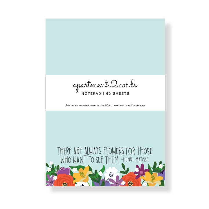 Henri Matisse Garden Quote 4.75x6.5" Notepad for wholesale by Apartment 2 Cards