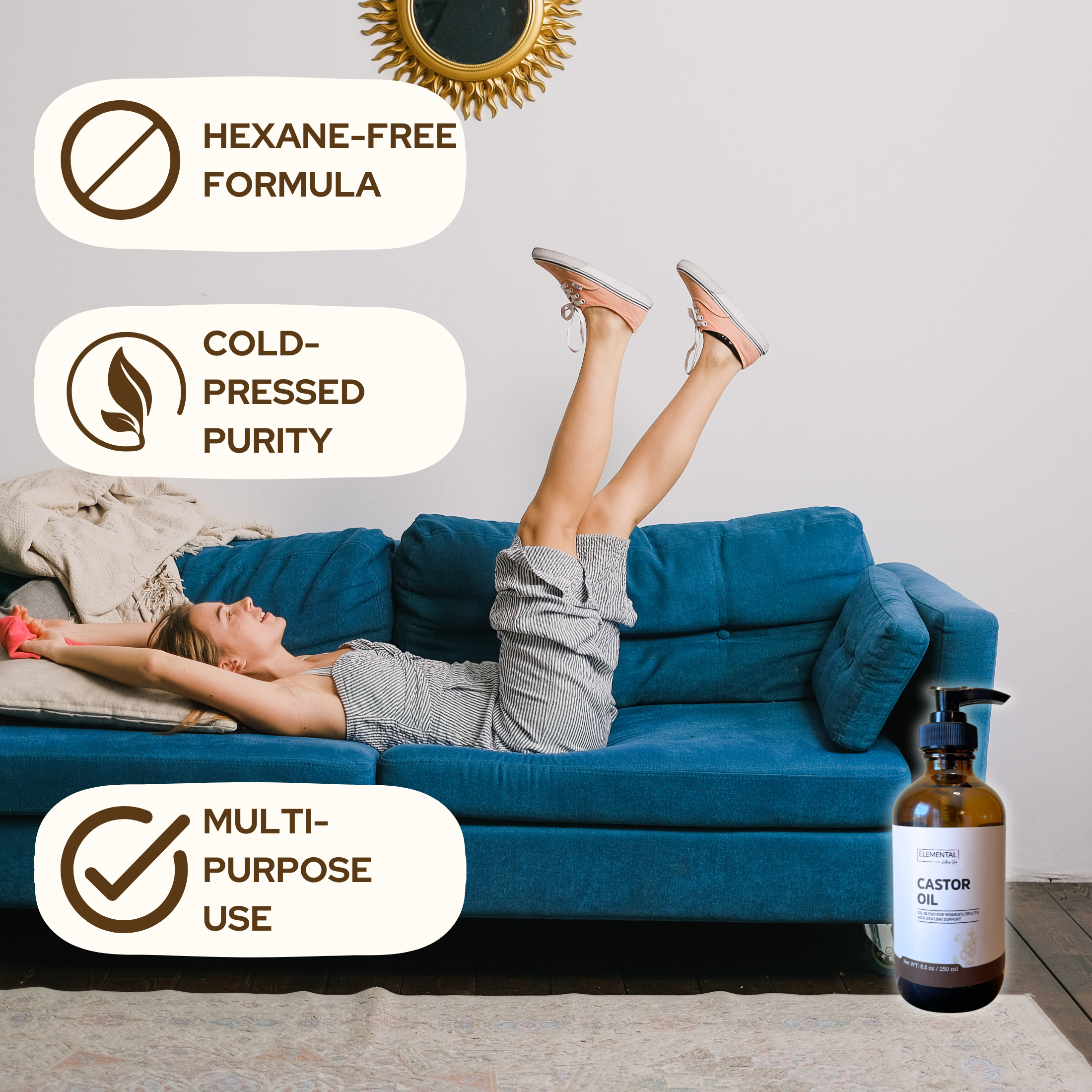 Elemental Wellness | Soap & Toxin-Free Living - Wholesale Bath/Body Oil - Organic Cold-Pressed Castor Oil | Hexane-Free & Therapeutic2