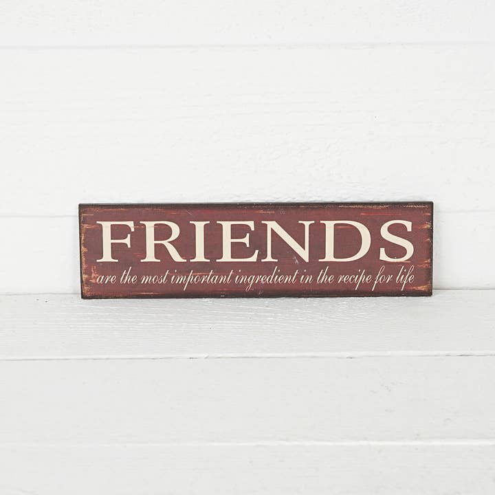 Impressive Enterprises, Inc. - Wholesale Sign - M2519B-Word Sign-Friend-BG/Cream-11inLx3inWx0.25inThick