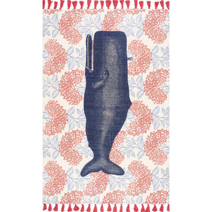 Multi Thomas Paul Flatweave Cotton Whale Area Rug for wholesale on Faire8