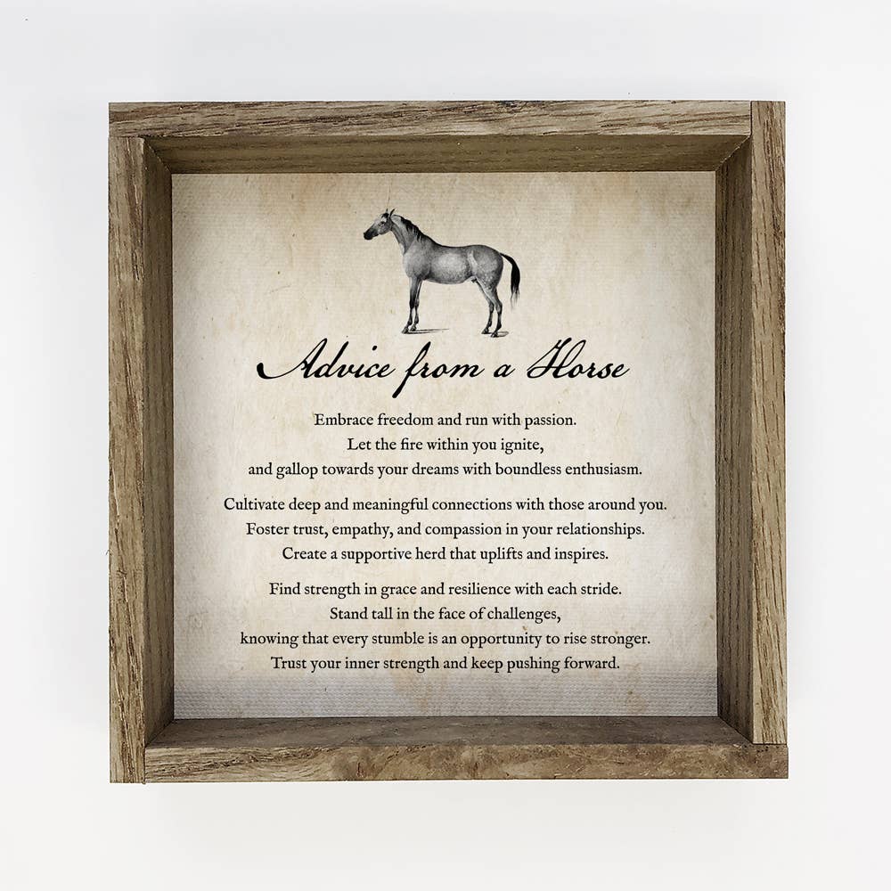 Hangout Home - Wholesale Sign - Advice From a Horse - Horse Wall Art - Farmhouse Wall Art