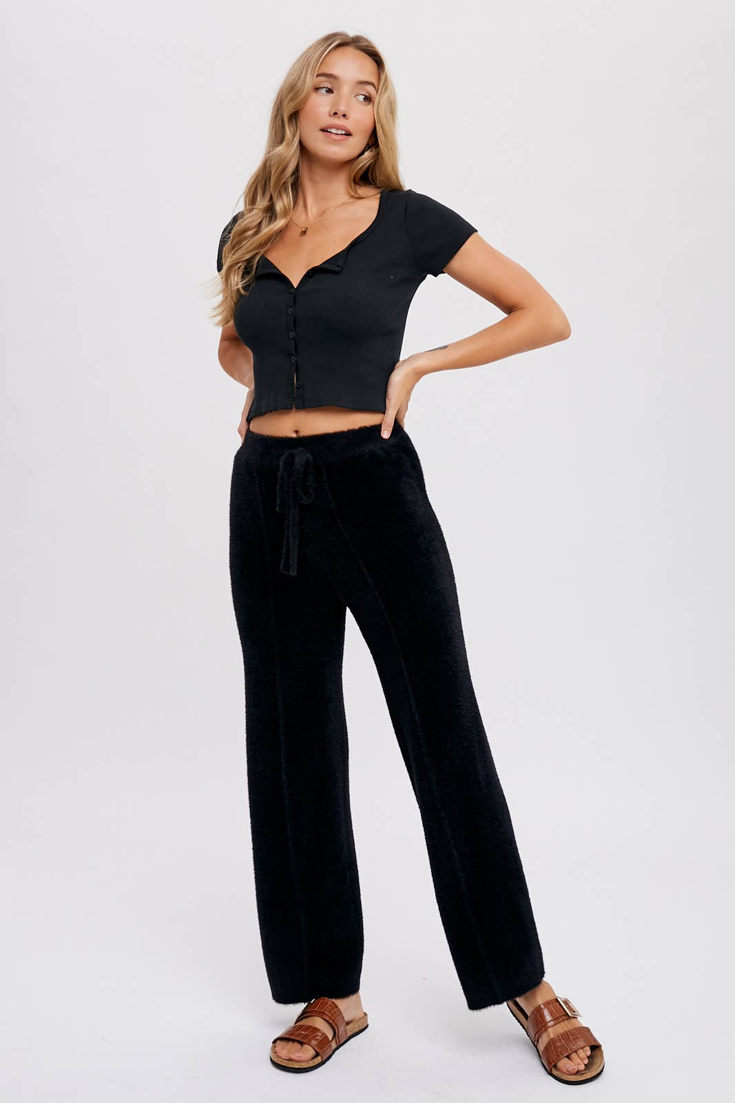 Bluivy - Wholesale Lounge Sweatpants/Joggers - Women's - FUZZY KNIT LOUNGE PANTS36