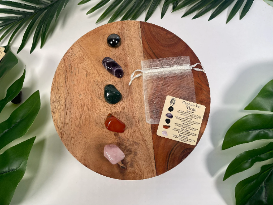 CaNatureLover - Vendita all'ingrosso Pietra/cristallo spirituale - Set cristalli VIRGO, set di 5 cristalli ZODIAC HOROSCO4