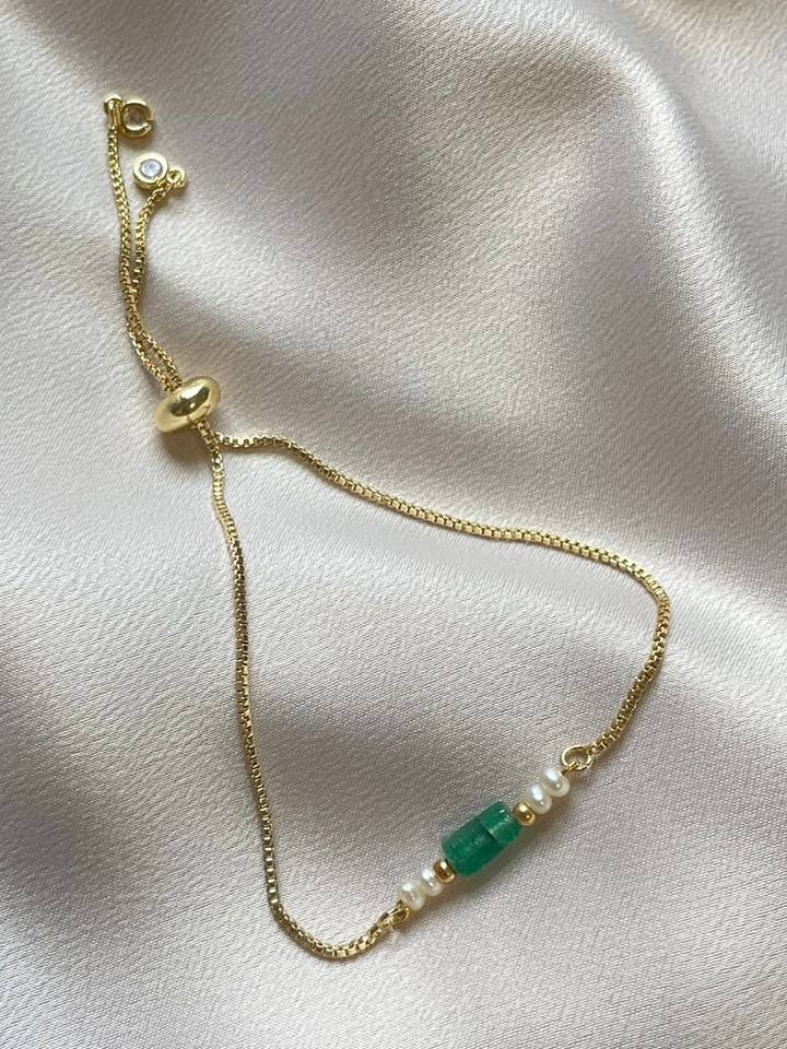 Groene Onyx Armband (goud/zilver) voor wholesale door Valiente New York