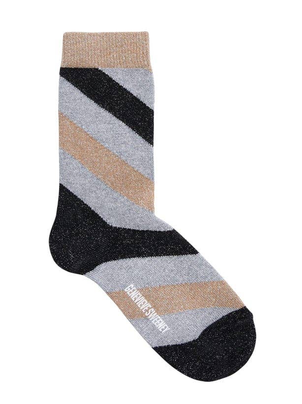 Serora Sparkly Stripe Sock Gold for wholesale by Genevieve Sweeney