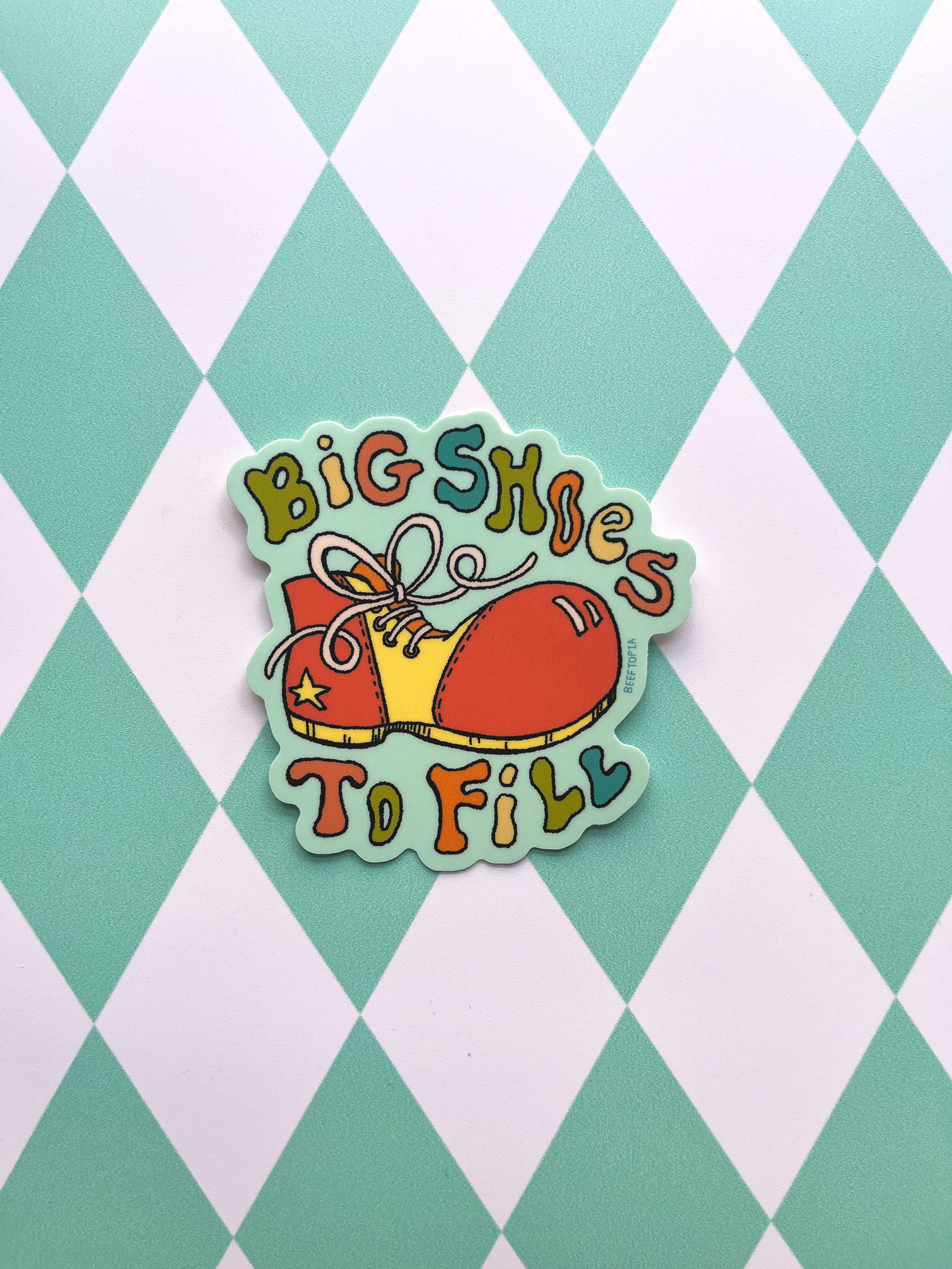 Beeftopia - Wholesale Sticker - Big Shoes to Fill Kitschy Clown 3 Inch Vinyl Sticker 1