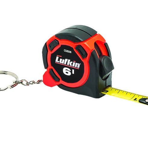 Everyday Supply Co - Wholesale Measuring Tape - Lufkin 6ft Mini Keychain Tape Measure, Hi-Viz, 0.5in, 25pk