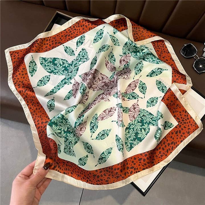 FurDecoration - Wholesale Scarf - Women's - Satin Printed Square Scarf5