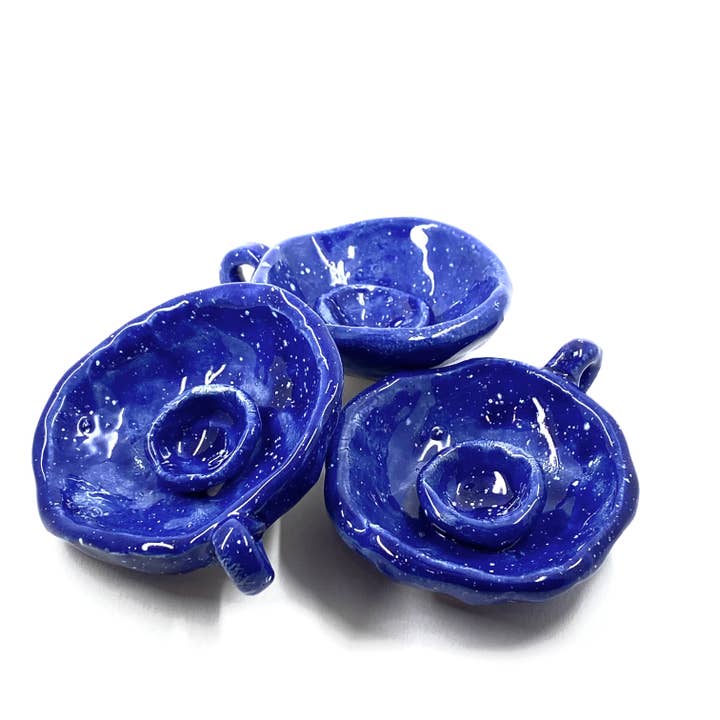 Antevasin´s Store - Wholesale Candle Holder - Blue bowl with white micas
