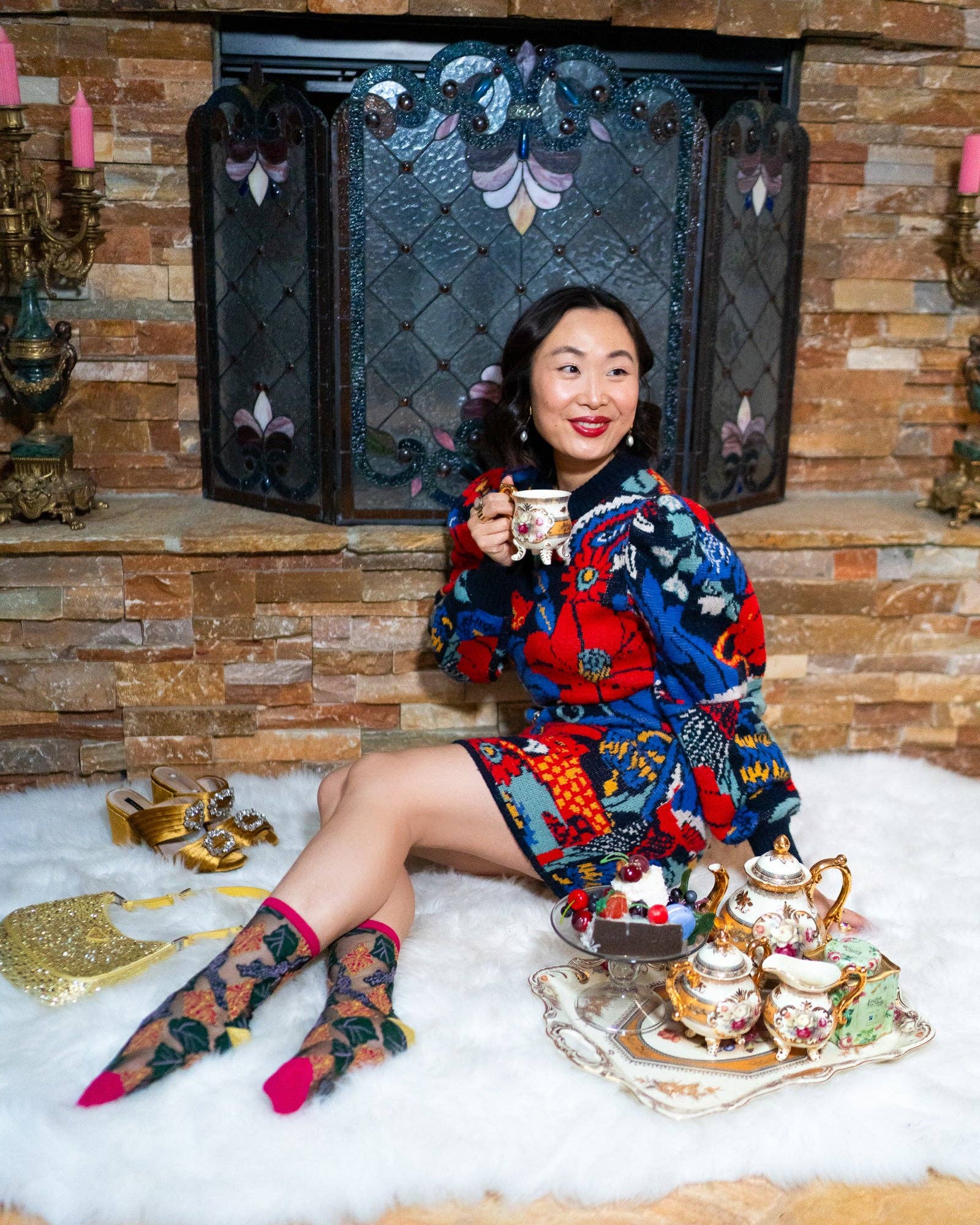 Sock Candy - Wholesale Socks - Women's - Brocade Jaguar Black Sheer Crew Sock4