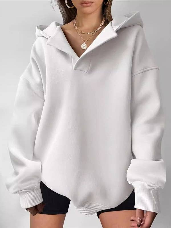 Solid Color Hooded Loose Sweatshirt and other Purchase Wholesale reversible sweatshirt. Free Returns & Net 60 Terms on Faire trending on Faire.