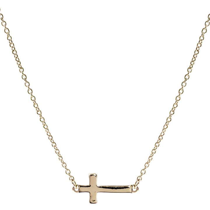 Accessorize Me - Wholesale Pendant/Charm Necklace - Small Sideways Cross