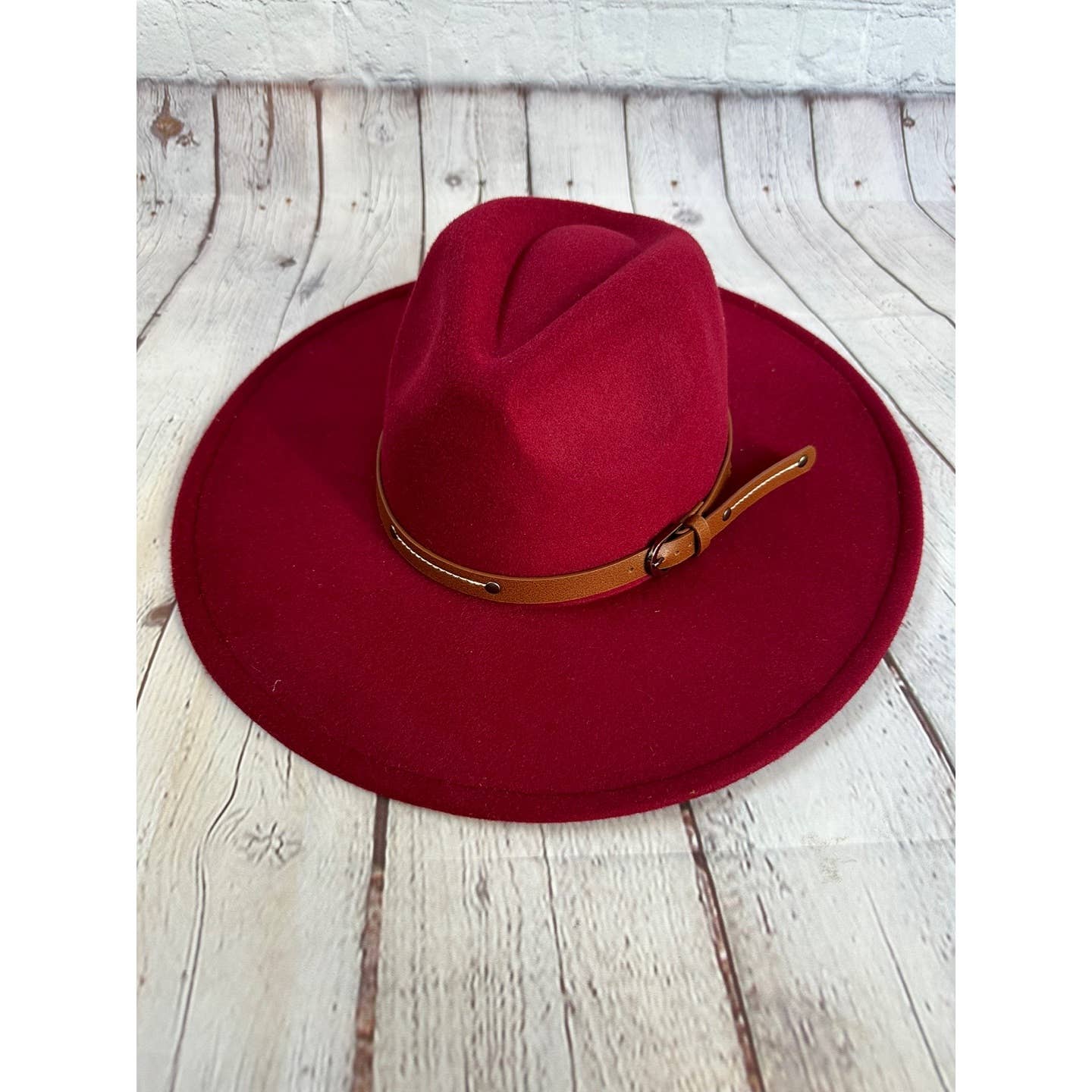 Bella Betty – wholesale Fedora – Women’s – Wide Brim Panama Hat w/ Leather Belt - Vegan Felt10