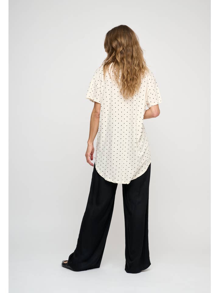 moshi moshi mind - Wholesale T-Shirt - Women's - dotted dreamy t-shirt - ecru/black dots