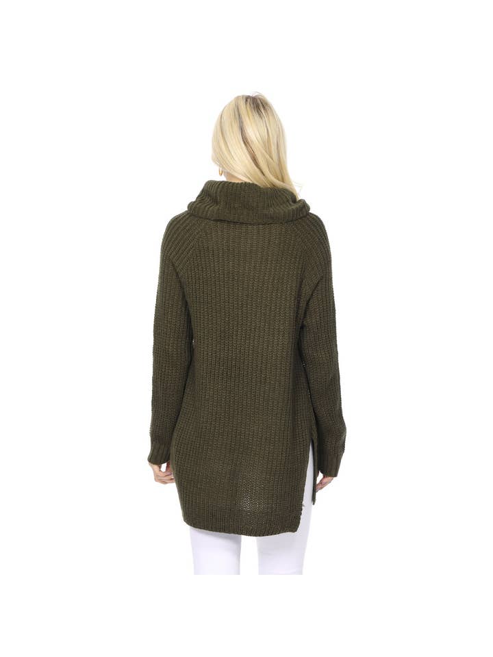 Mak - Venta al por mayor Jersey largo - Mujer - Suéter tipo túnica con cuello alto y manga larga para mujer MK366013