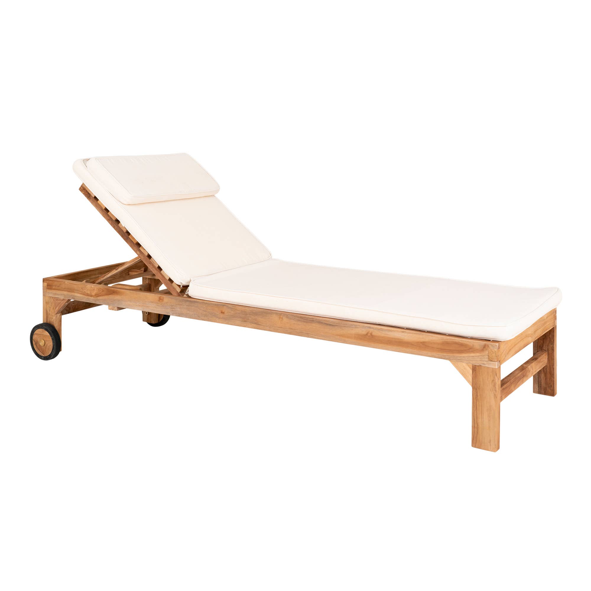 Nature Andorra Teak Sunlounger - Sunlounger in teak for wholesale on Faire1