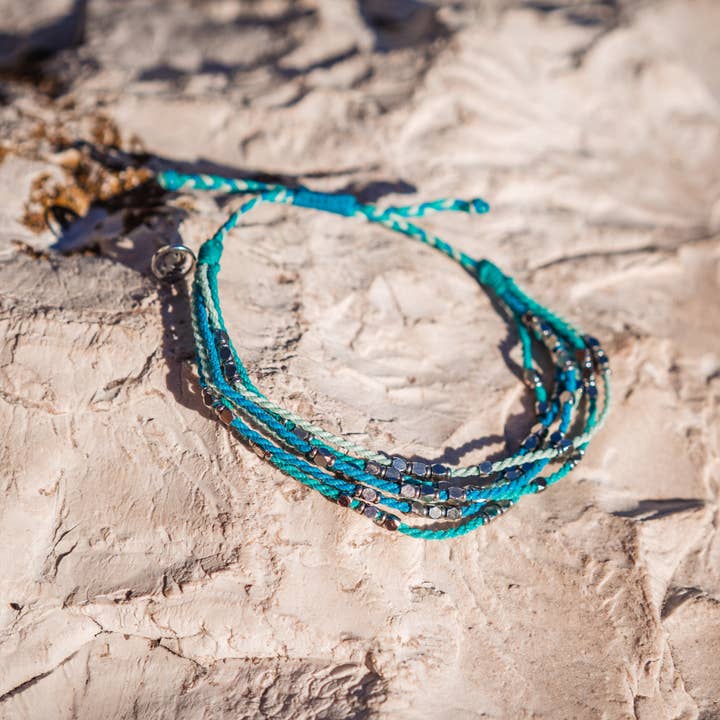 4ocean - Vente Bracelet de perles - Bracelet Guatemala Pacifico (paquet de 6) - Bleu Multi3