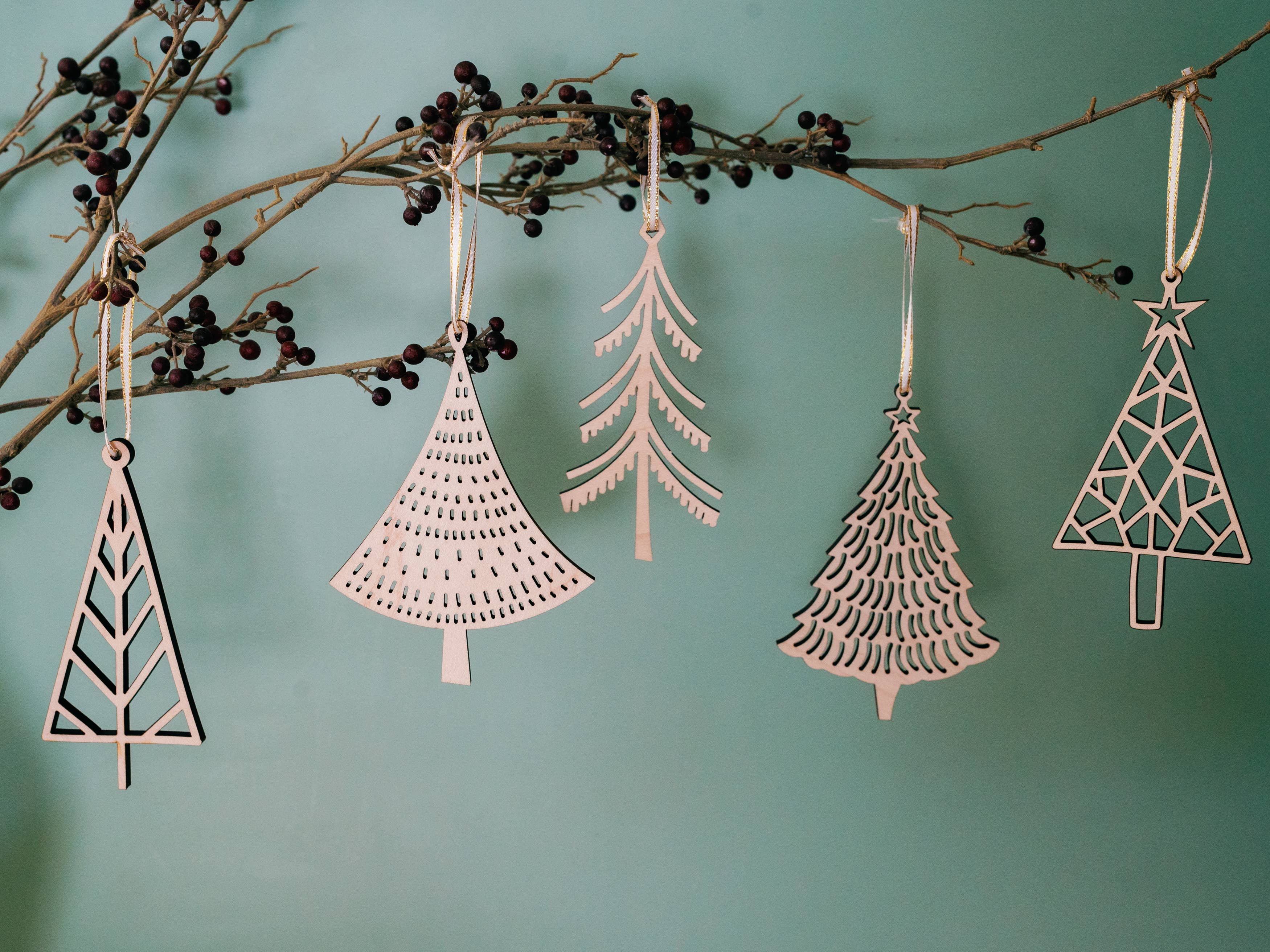 Reece Design Works - Wholesale Ornament - Wood Tree Christmas Ornaments9