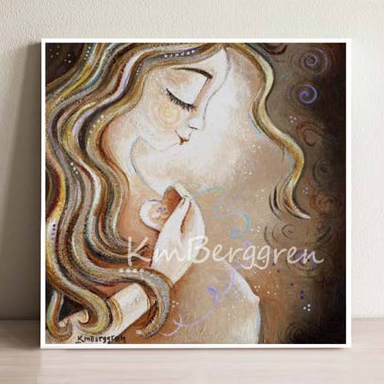 Grace & Croissance - Mère Enceinte Avec Art Imprimé Cœur pour la vente par Katie m. Berggren art & design, LLC