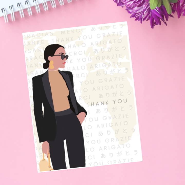 10 Card Set - World Traveler Thank You Cards for wholesale by Infectious Design Co.