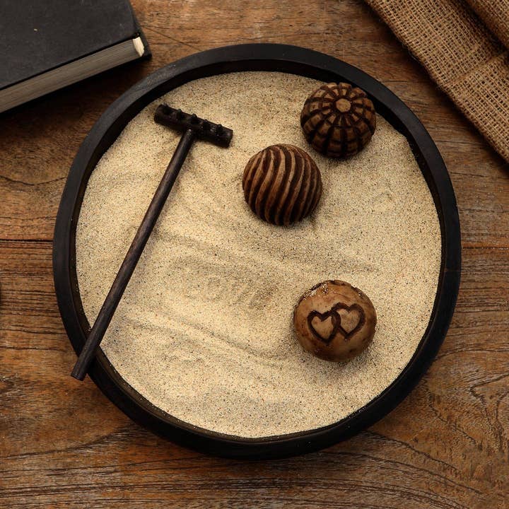 NOVICA Meditation Romance Wood zen garden for wholesale by NOVICA