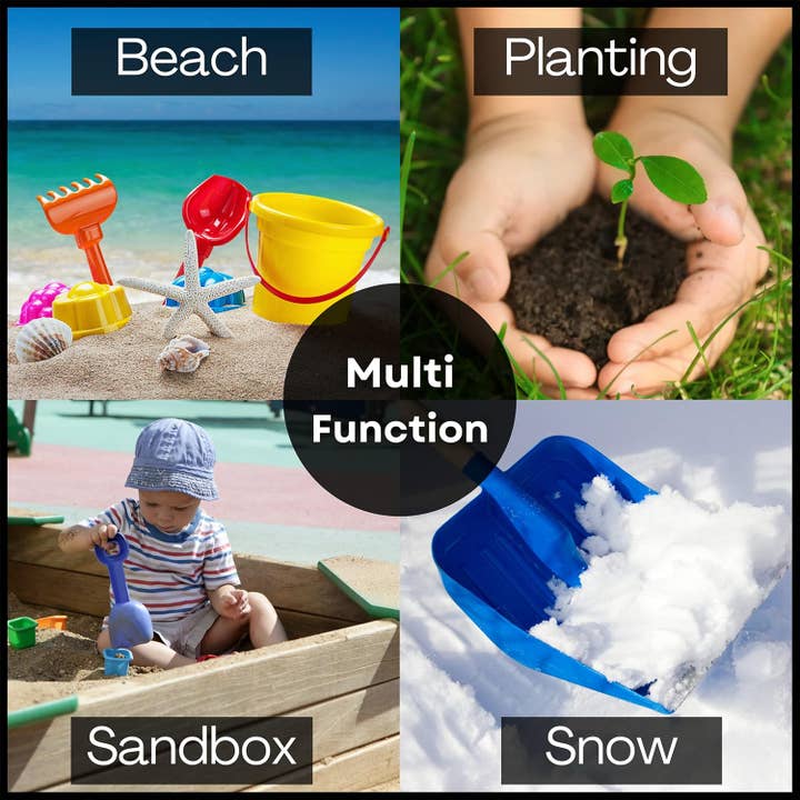 4E's Novelty - Wholesale Toy Set - Kids - 4E’s Novelty 8’’ Plastic Shovels for Kids – 4 Pack Beach & Garden Fun6